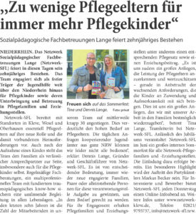Niederrhein Nachrichten Zeitungsartikel Netzwerk-SFL